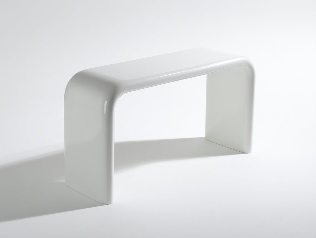 Console 130×40×78 cm - acrylique blanc finition brillante - meuble d'appoint moderne style épuré pour chambre à coucher