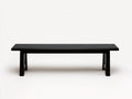 Banc 165×40×46 cm - bois noir à pieds droits - silhouette épurée pour salle à manger
