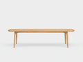 Banc en bois 180×42×46 cm - chêne naturel - assise allongée aux lignes arrondies