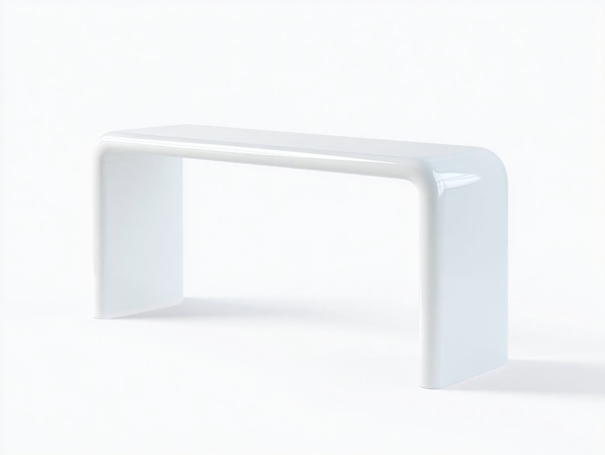 Console 110×38×75 cm - acrylique blanc transparent - design contemporain minimaliste pour chambre à coucher