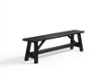 Banc 165×35×46 cm - bois noir à entretoise centrale - pieds inclinés pour salle à manger