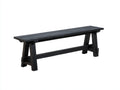 Banc en bois 185×36×46 cm - noir - piétement incliné style atelier