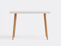 Console 120×40×78 cm - plateau blanc et pieds bois clair - style scandinave moderne pour chambre à coucher
