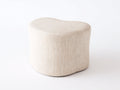 Tabouret 75×45×40 cm - tissu beige clair - assise ronde compacte et style contemporain pour chambre à coucher