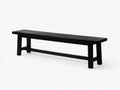 Banc en bois 190×35×45 cm - noir - assise rectiligne pour salle à manger