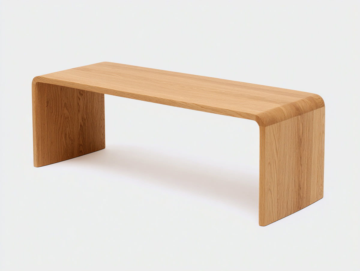 Banc en bois 150×42×46 cm - bois naturel - assise longue style contemporain pour salle à manger