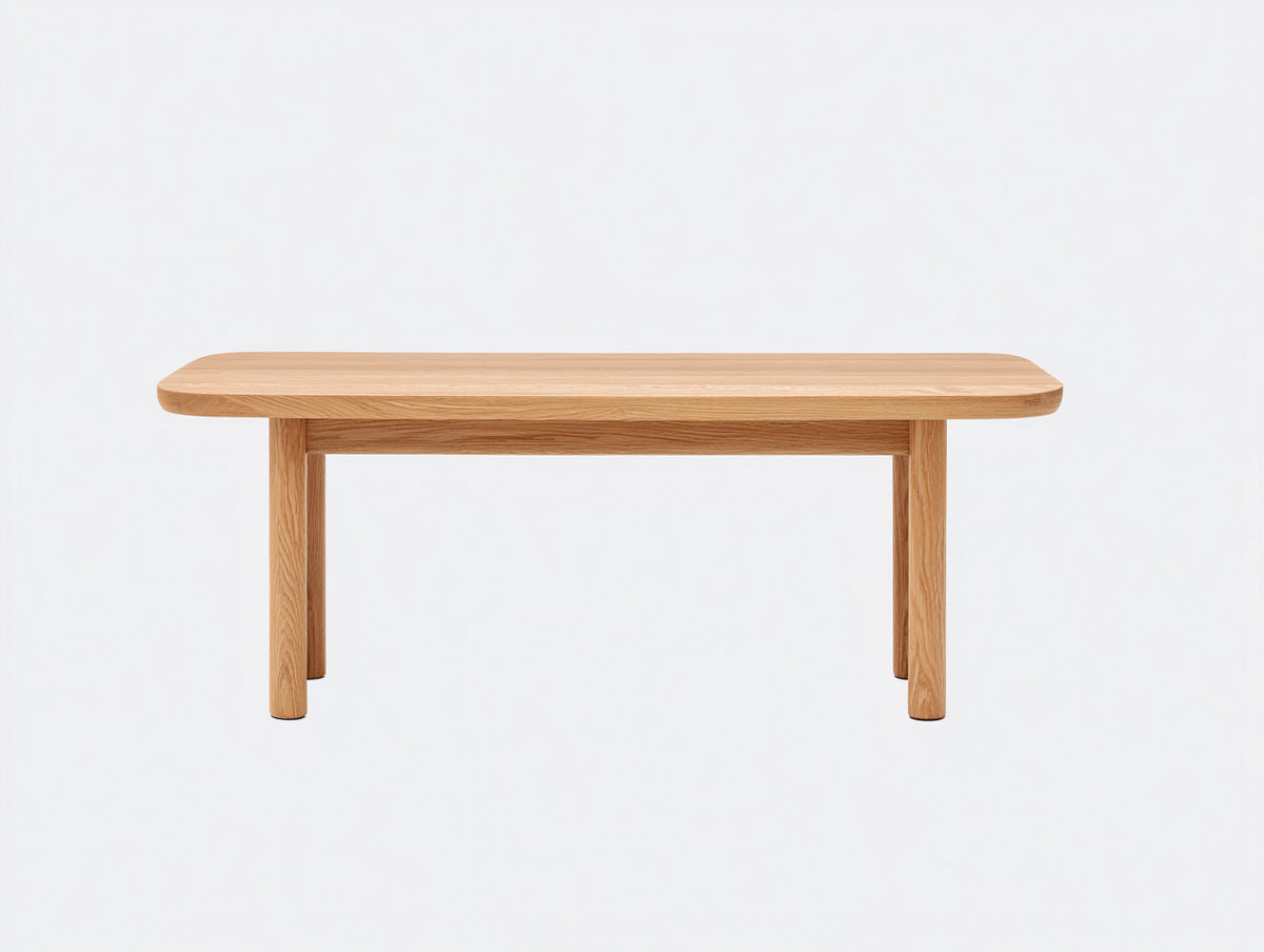 Banc 152×37×46 cm - bois naturel - assise arrondie pour salle à manger